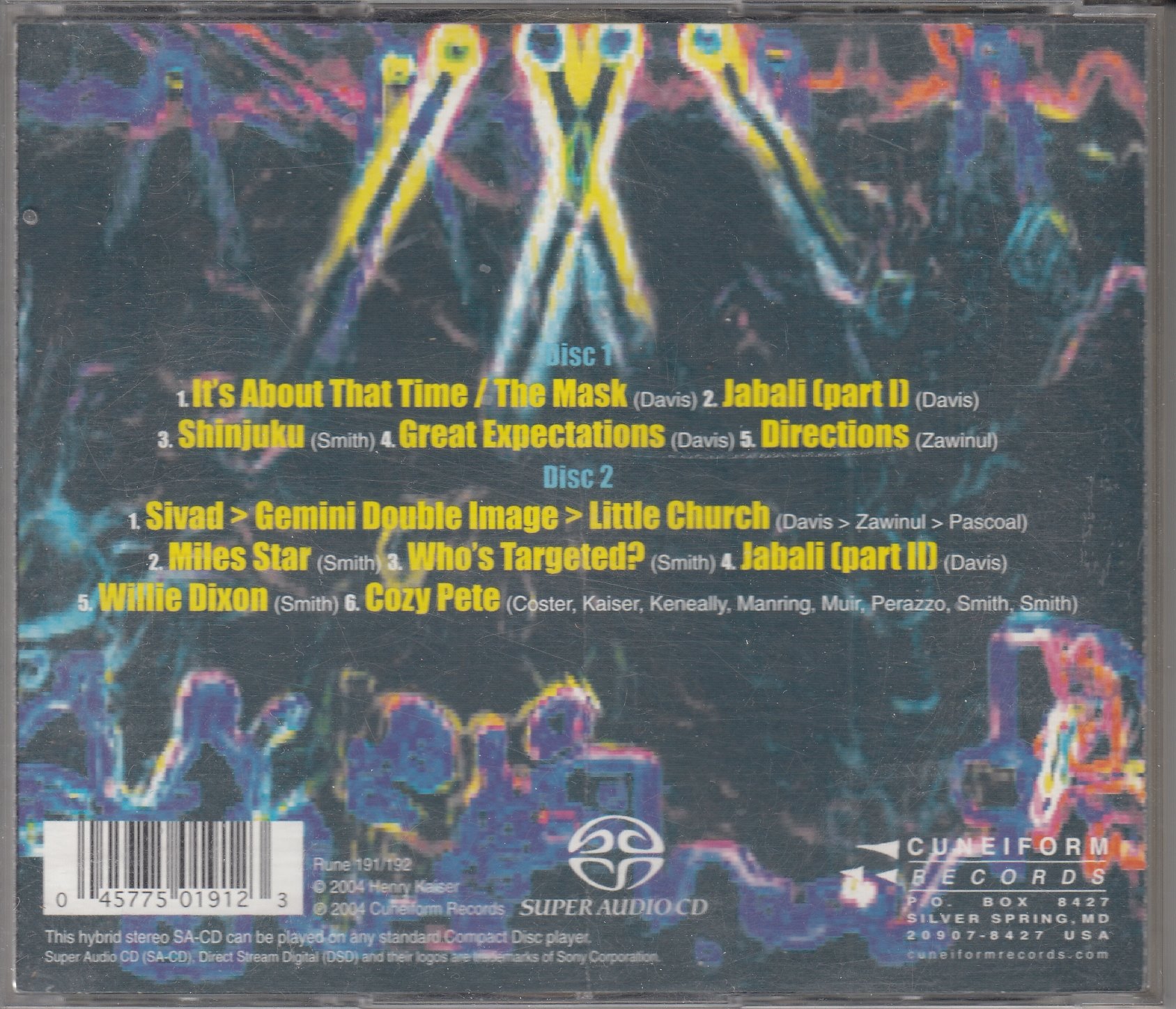 Henry KAISER & Wadada Leo SMITH : Yo Miles! - Sky Garden CUNEIFORM Records Rune 191/192 - Amerika 2004 - 2CD - Görsel 2