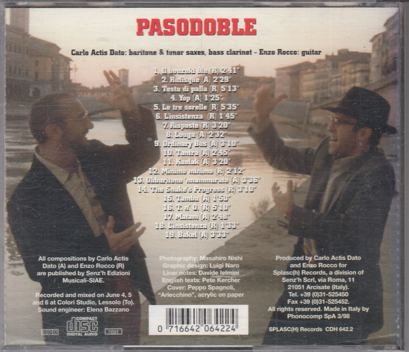 Carlo Actis DATO & Enzo ROCCO - Pasodoble - SPLASC(H) CDH 642,2 - İtalya 1998 - Görsel 2
