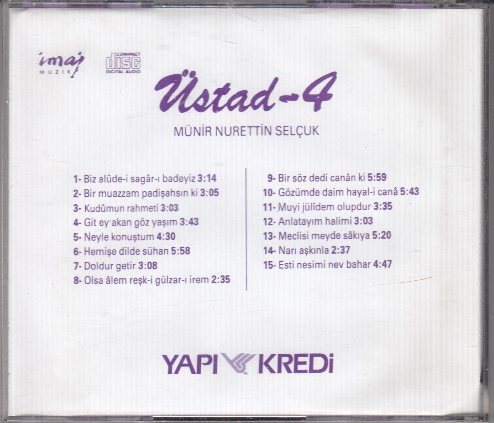 Münir Nurettin SELÇUK - Üstad 1-2-3-4 - YAPI KREDİ - Türkiye 1987 - 4 CD - Görsel 8