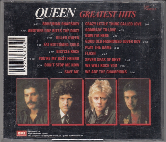 QUEEN - Greatest Hits - EMI CDP 7 46033 2 - İngiltere 1992 - Görsel 2