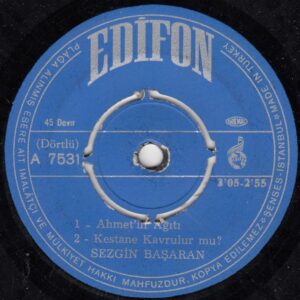 Sezgin BAŞARAN - EDİFON 7581 - Ahmet'in Ağıtı - Sepet Sepet Narım Var - Kestane Kavrulur mu - Pencereden Bakarsın - EP